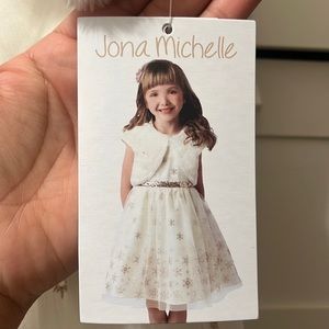 White and glitter rose gold dress
